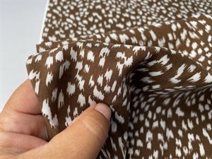 Fastvævet viscose - lækker brun med abstrakte motiver